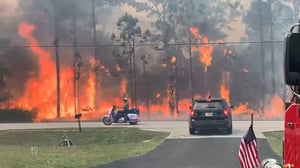 Wildfires shut down section of I-75 in Collier County in May 2020.